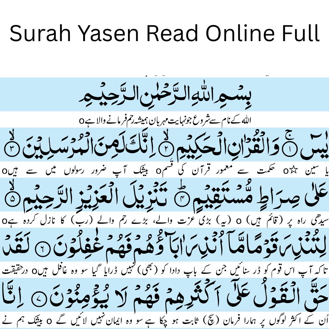 Surah Yaseen Read Online Full Complete