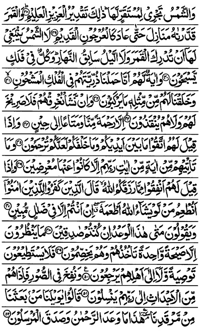 Surah Ya-Sin Read Quran Online